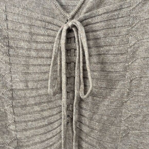 Y2K Max Studio Brown Ribbed V-Neck Sweater Dress Medium - Picture 3 of 4